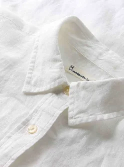 Best Knowledge Cotton ASTER fold up short sleeve linen shirt Dam