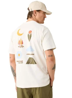 Outlet Knowledge Cotton Back print t-shirt Herr