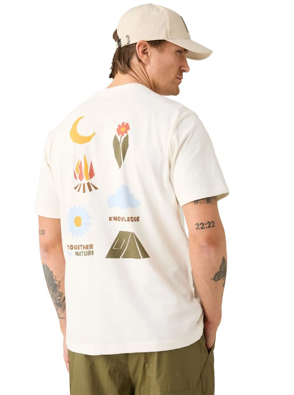 Outlet Knowledge Cotton Back print t-shirt Herr