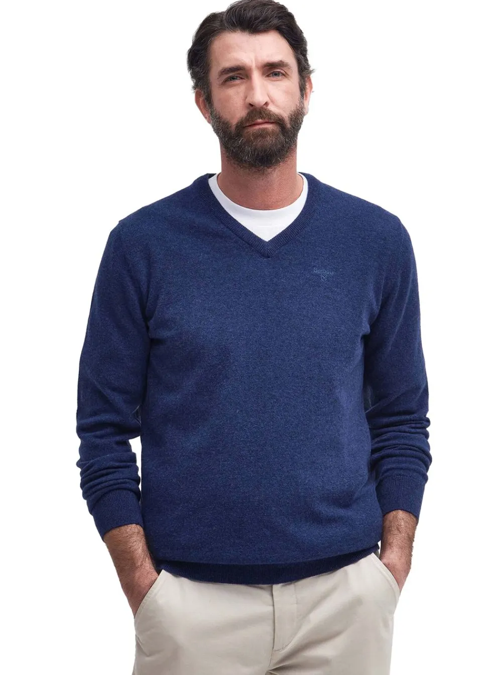 Allt Under Överdelar | Barbour Eential V-neck Wool Jumper Herr
