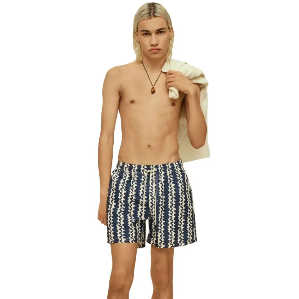 Online OAS Blue Scribble Swim Shorts Herr