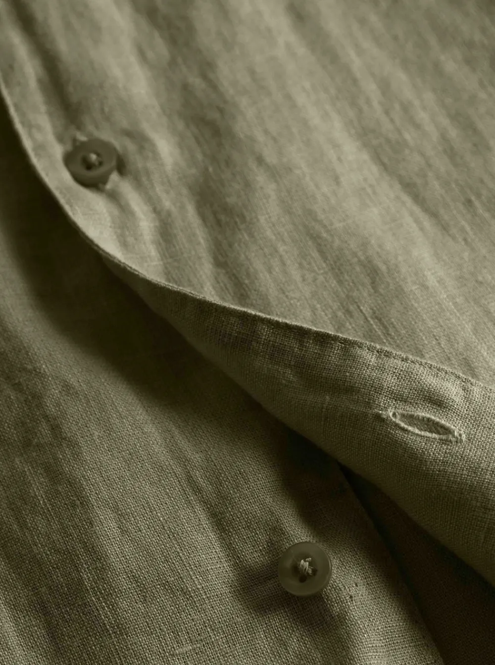 Online Knowledge Cotton Box fit short sleeved linen shirt GOTS/Vegan herr
