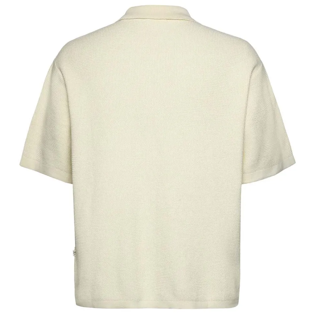 Outlet Knowledge Cotton Boxy short sleeve structured knitted shirt