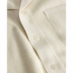 Outlet Knowledge Cotton Boxy short sleeve structured knitted shirt