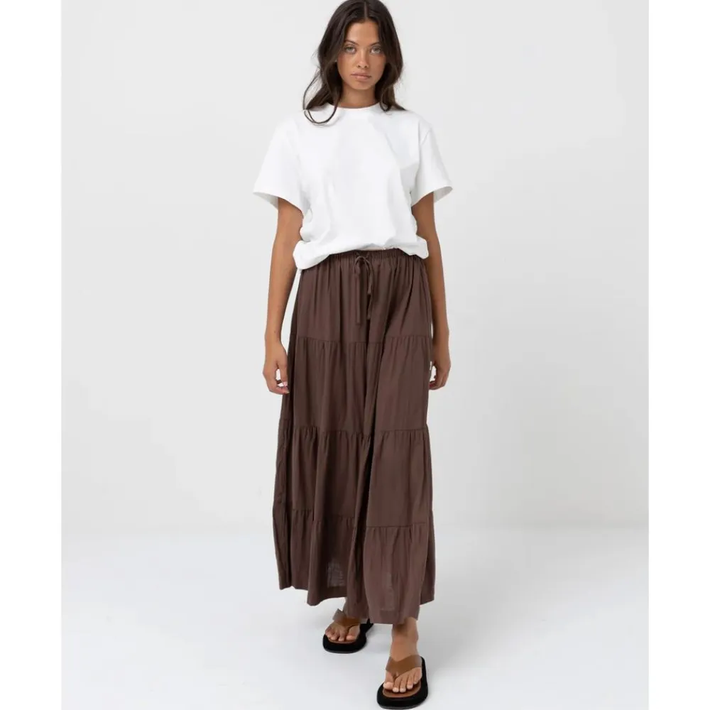 Rhythm Cllassic Tiered Maxi Skirt Dam
