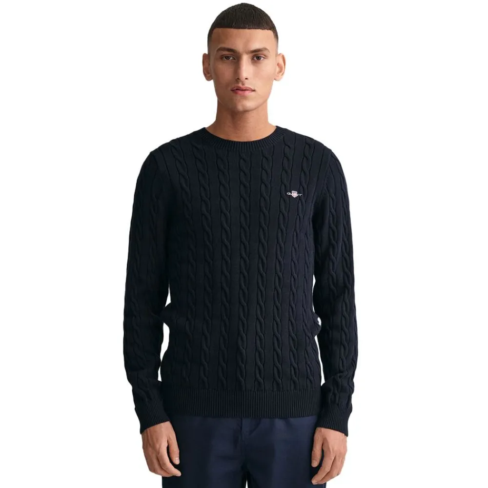 Allt Under Överdelar | GANT Cotton Cable Crew Neck Herr