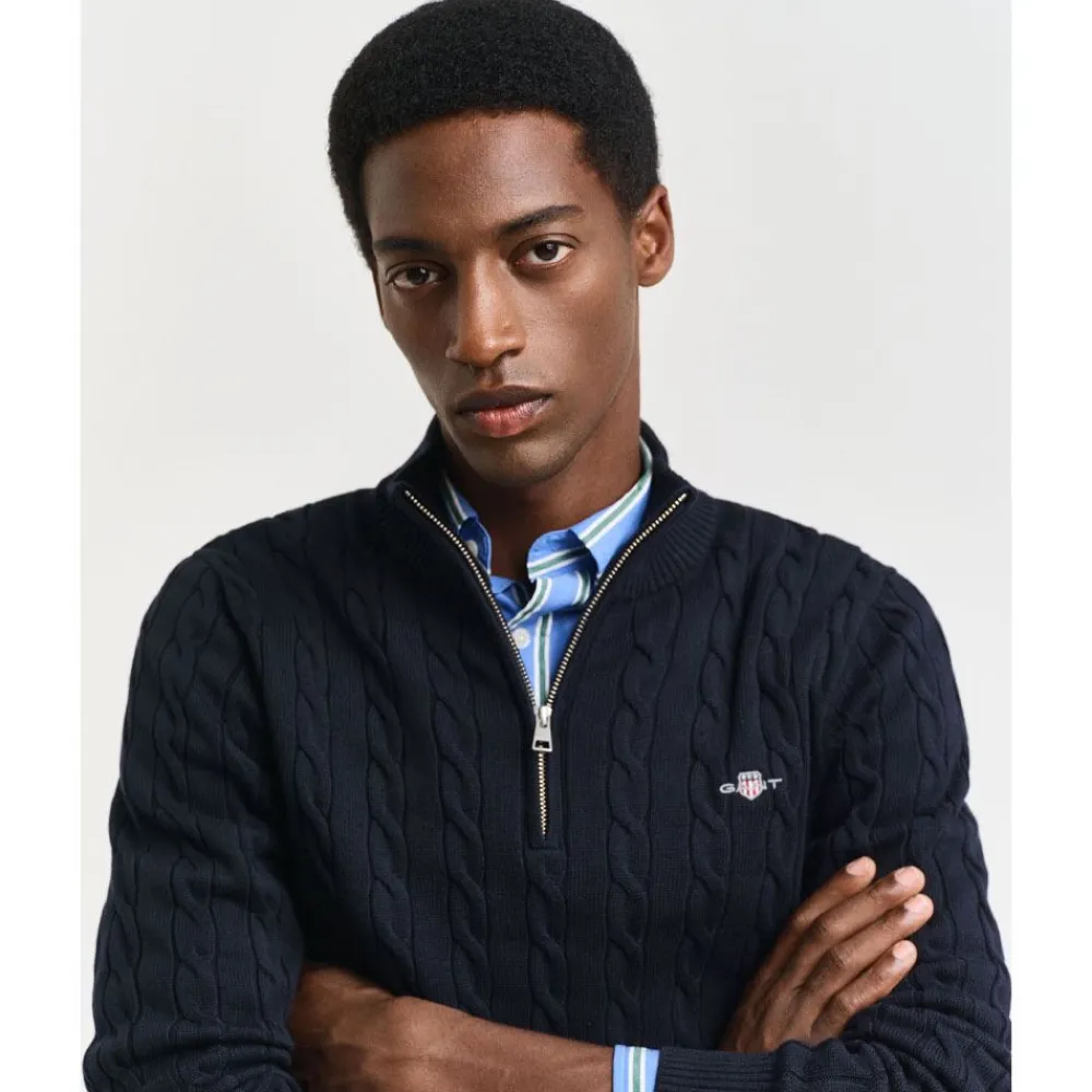 Online GANT Cotton Cable Half Zip Herr