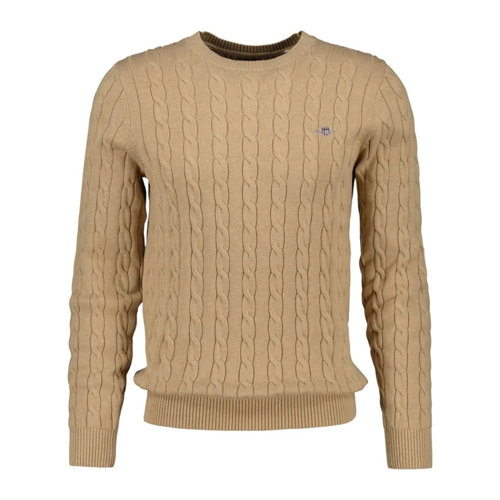 Allt Under Överdelar | GANT Cotton Cabe Knit Herr