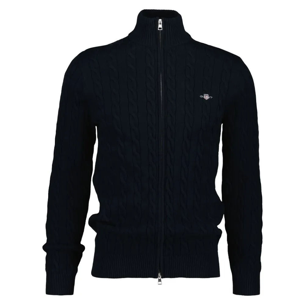 Allt Under Överdelar | GANT Cotton Cable Zipped Cardigan Herr