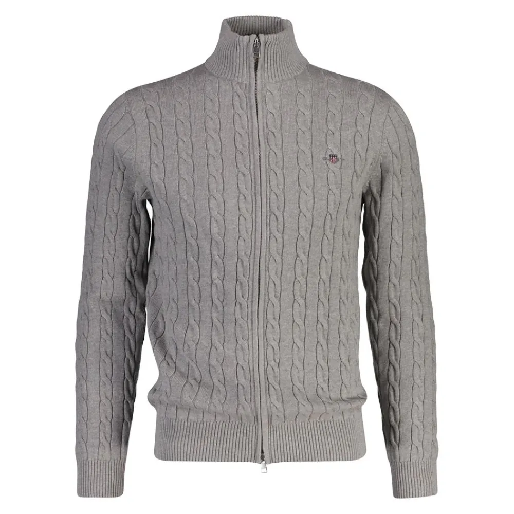 Online GANT Cotton Cable Zipped Cardigan Herr