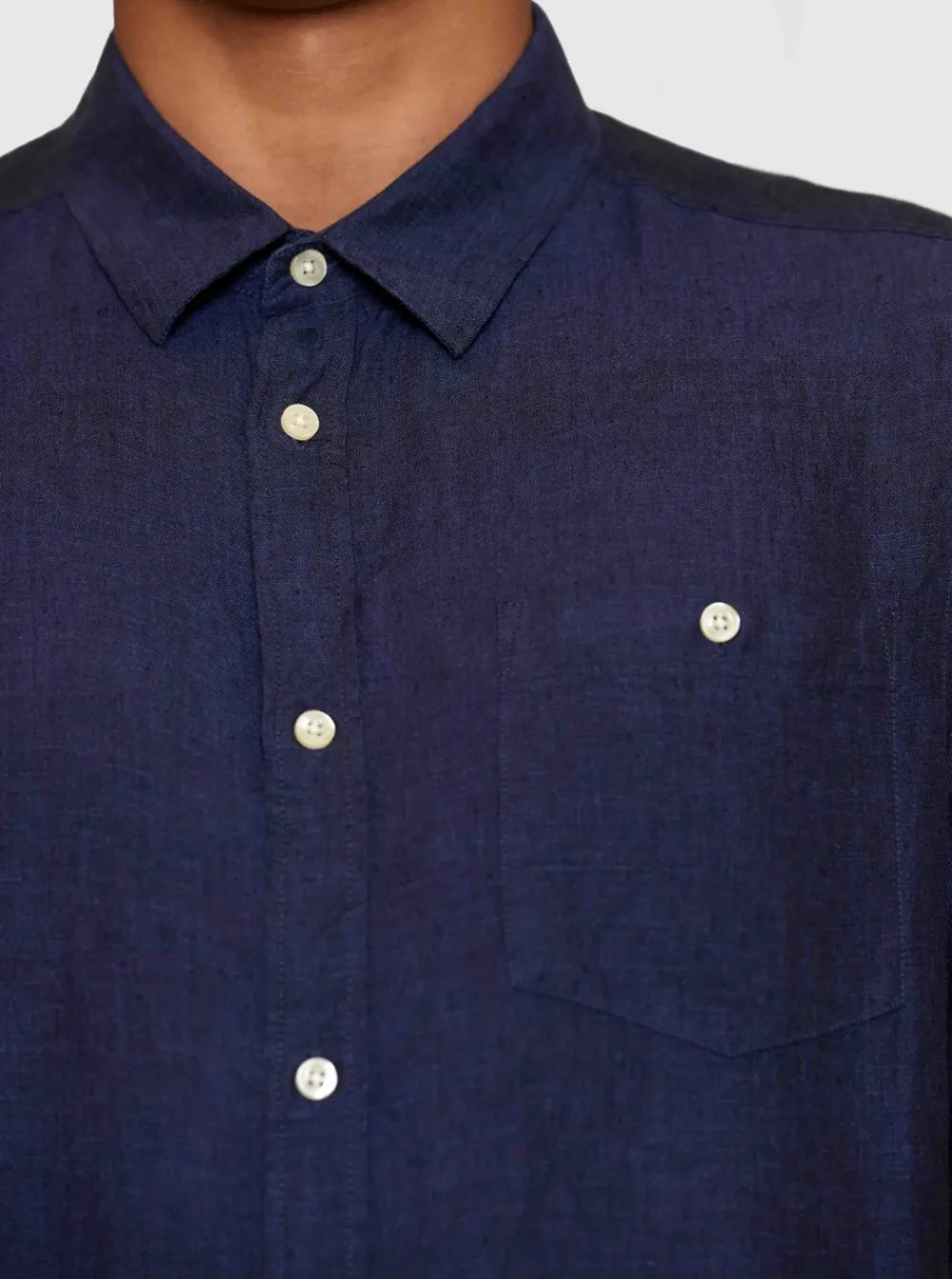 Knowledge Cotton Custom fit linen shirt GOTS/Vegan Herr
