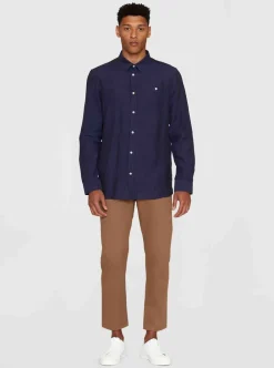 Knowledge Cotton Custom fit linen shirt GOTS/Vegan Herr