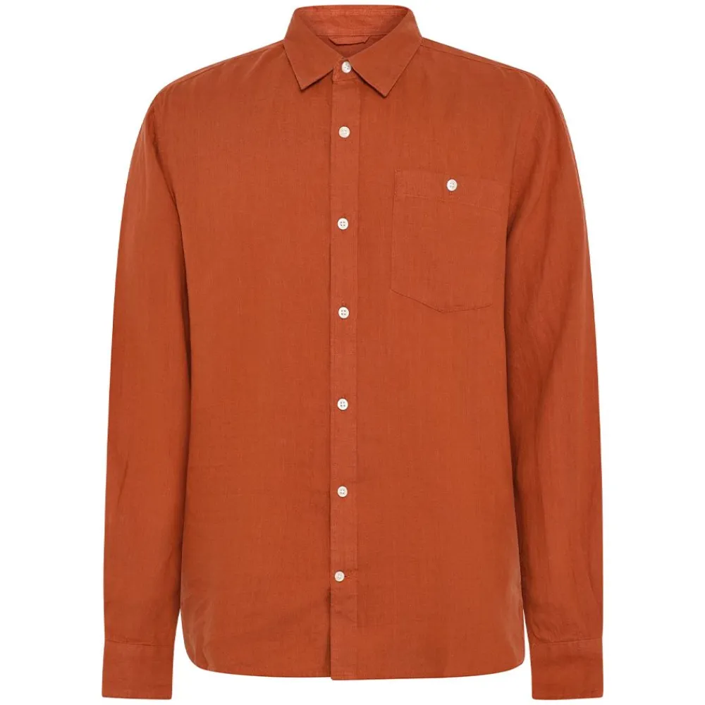 Best Knowledge Cotton Custom fit linen shirt GOTS/Vegan Herr