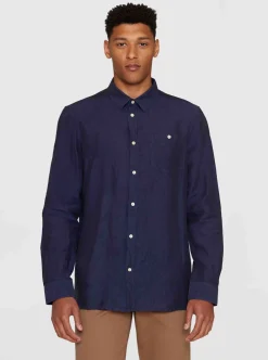 Allt Under Linnekläder|Linneskjortor | Knowledge Cotton Custo fit linen shirt GOTS/Vegan Herr