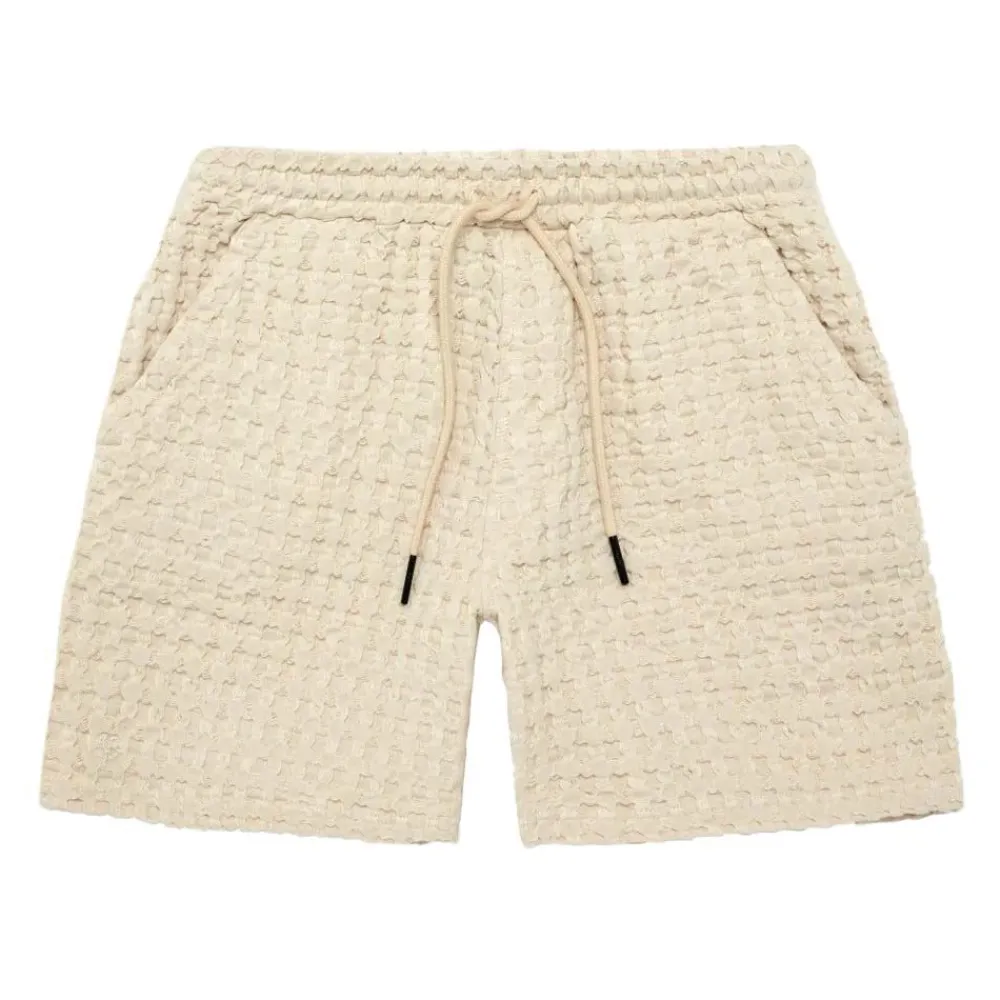 Outlet OAS Ecru Porto Waffle Shorts Herr