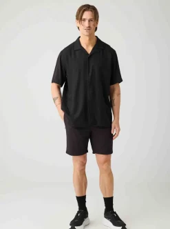 New Knowledge Cotton Fig loose linen-mix shorts herr