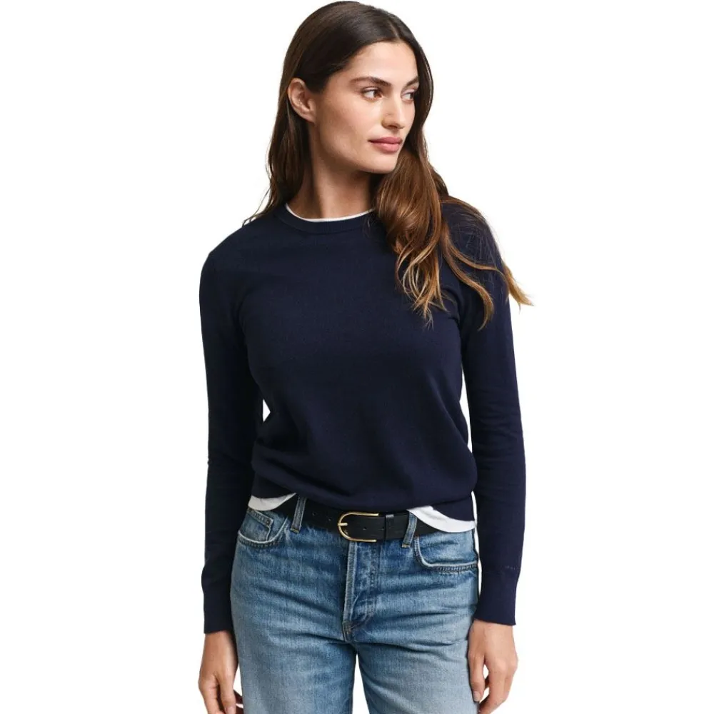 Allt Under Överdelar|Tröjor | GANT Fine Knit Crew Neck Da