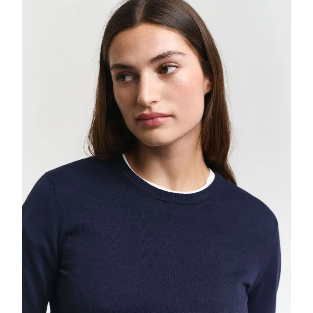 Allt Under Överdelar|Tröjor | GANT Fine Knit Crew Neck Da