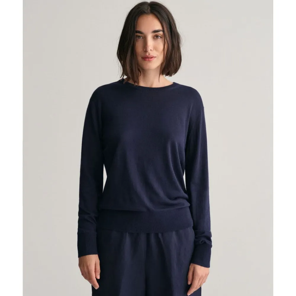 Allt Under Överdelar|Tröjor | GANT Fine Knit Crew Neck Da