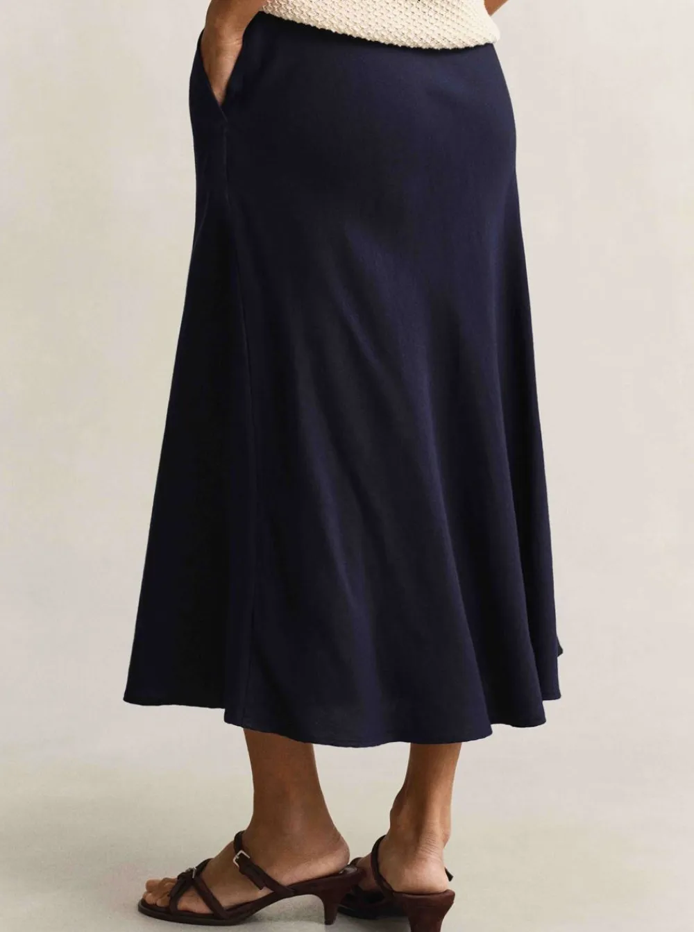 Allt Under Linnekläder|Linneklänningar & Linnekjolar | GANT FLARED LINEN BLEND SKIRT DAM