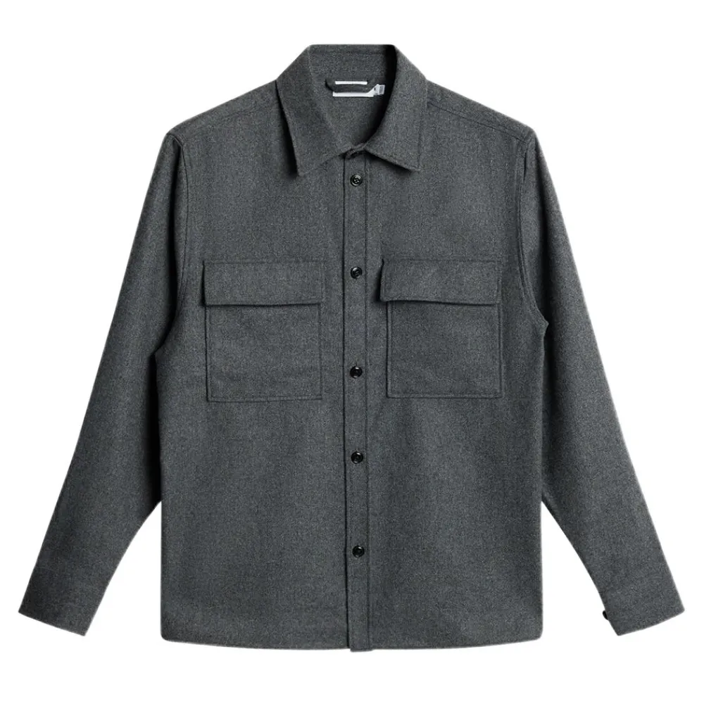 Outlet J.Lindeberg Flat Wool Overshirt Herr
