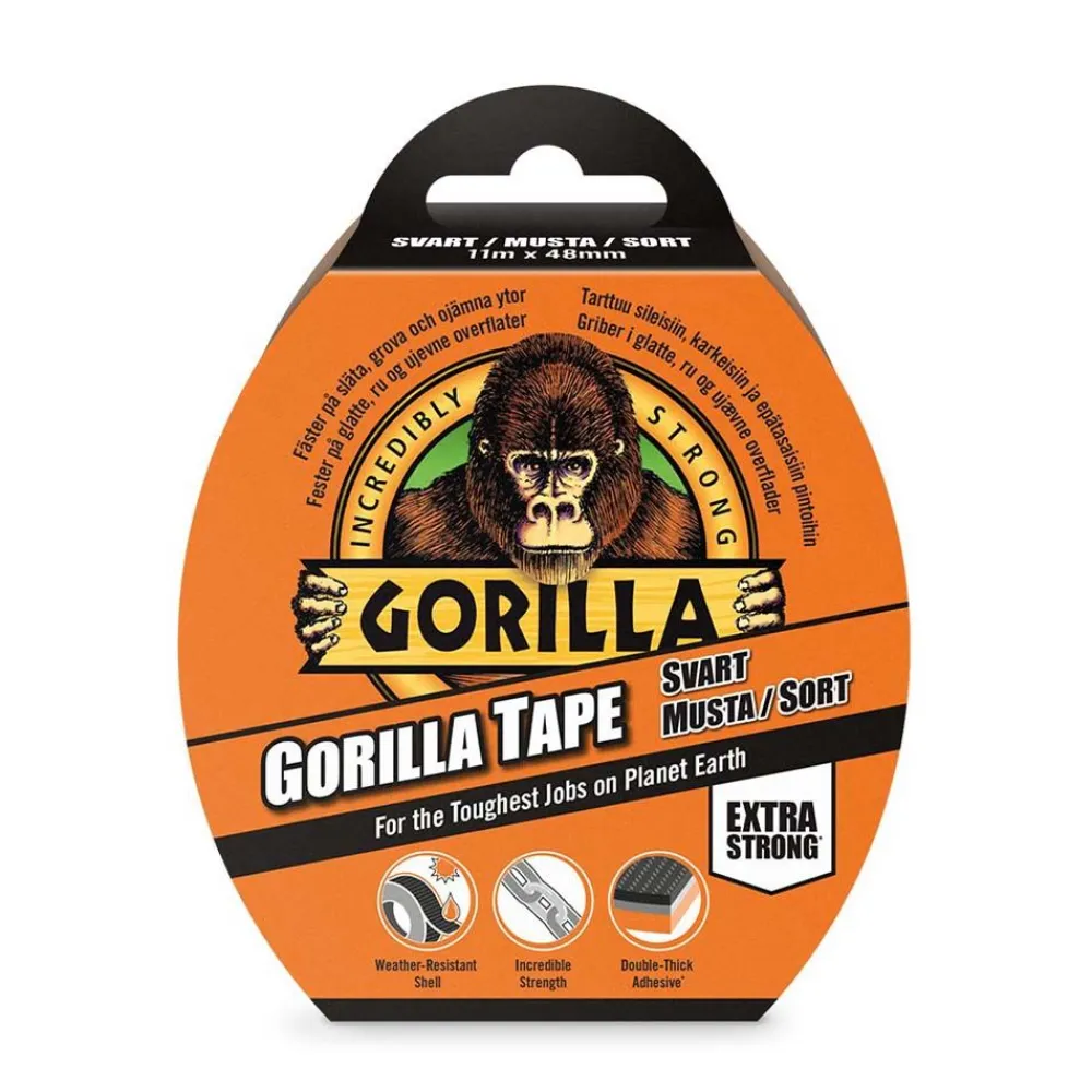 Online Gorilla Tape Svart 11mx48mm