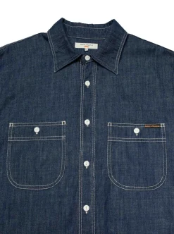 Clearance Nudie Jeans Julian Denim Shirt Rinsed Herr