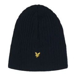 New Lyle & Scott Knitted Ribbed Beanie Herr