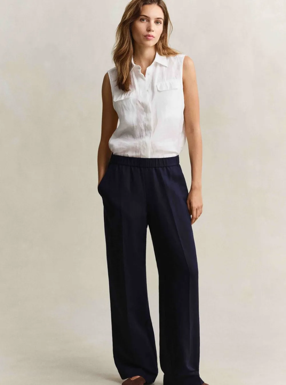 Allt Under Linnekläder|Allt Under Nederdelar | GANT LINEN BLEND PULL ON PANTS DAM