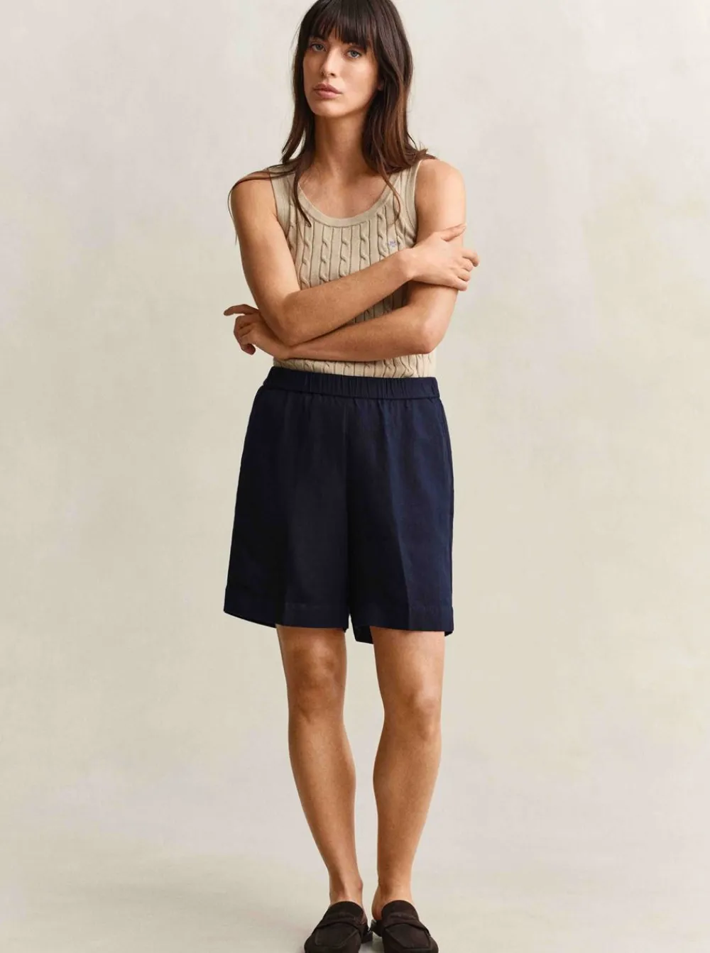 Allt Under Linnekläder|Linneshorts | GANT LINEN BLEND PULL ON SHORTS DAM