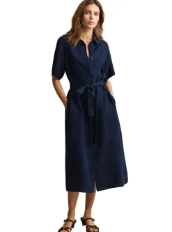 Allt Under Överdelar | GANT LINEN SHORT SLEEVE SHIRT DRESS DAM