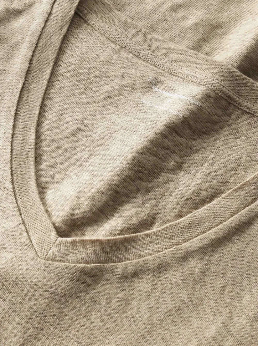 Hot Knowledge Cotton Linen v-neck t-shirt dam