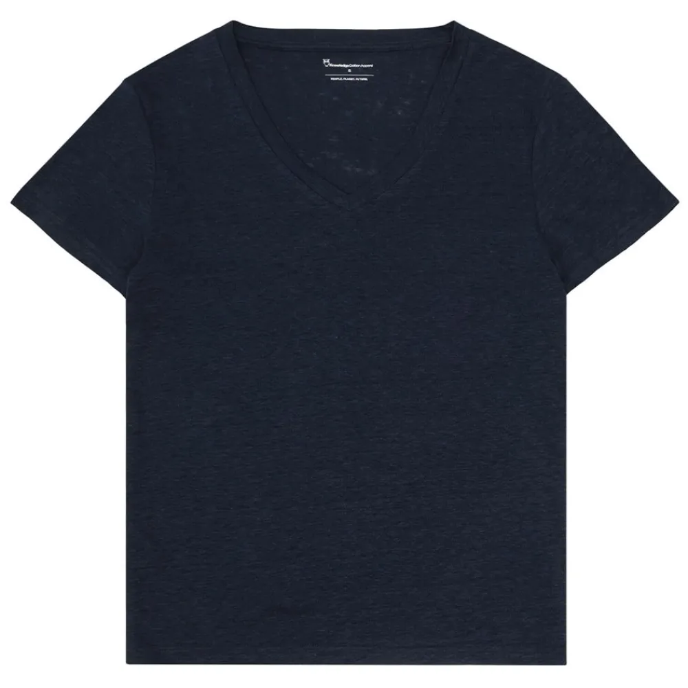 Allt Under Linnekläder|T-Shirts I Linne | Knowledge Cotton inen v-neck t-hirt da