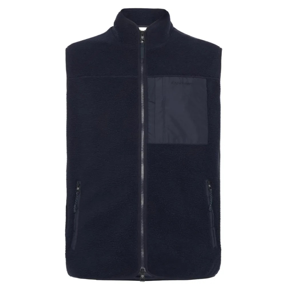 Clearance Knowledge Cotton Loose Fit Zip Fleece Vest GRS/Vegan herr
