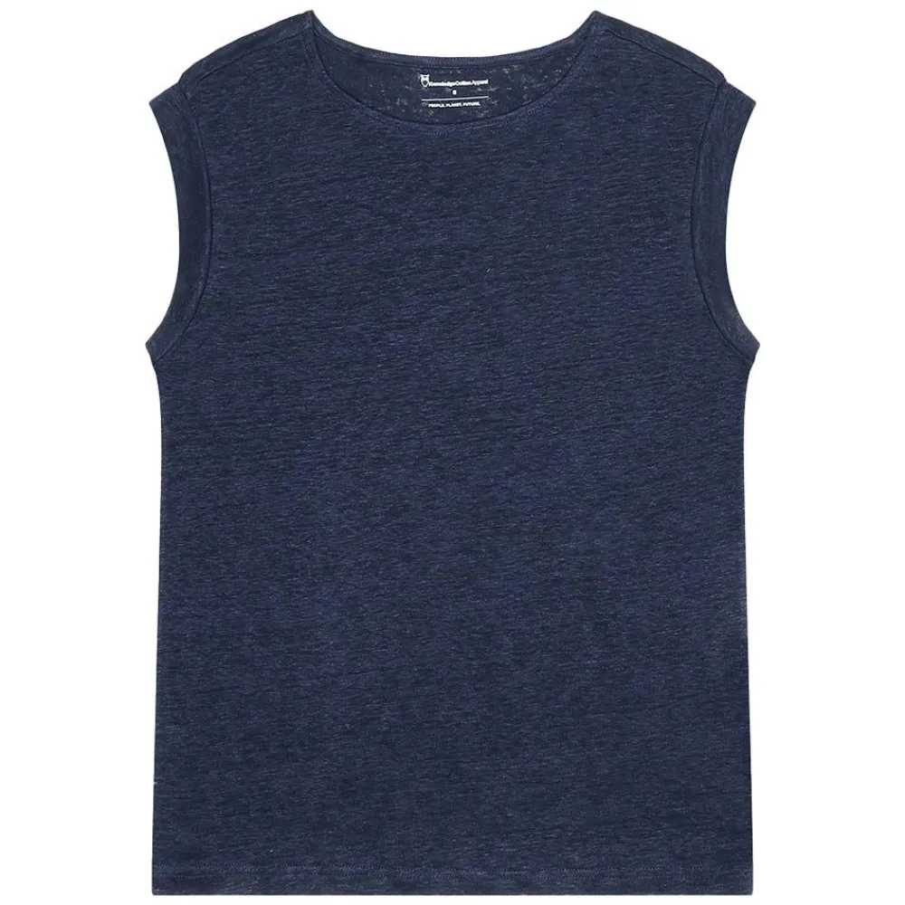 Allt Under Överdelar|T-Shirts & Linnen | Knowledge Cotton Looe fold up linen t-hirt GOT/Vegan Da