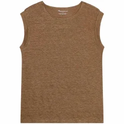 Knowledge Cotton Loose fold up linen t-shirt GOTS/Vegan Dam