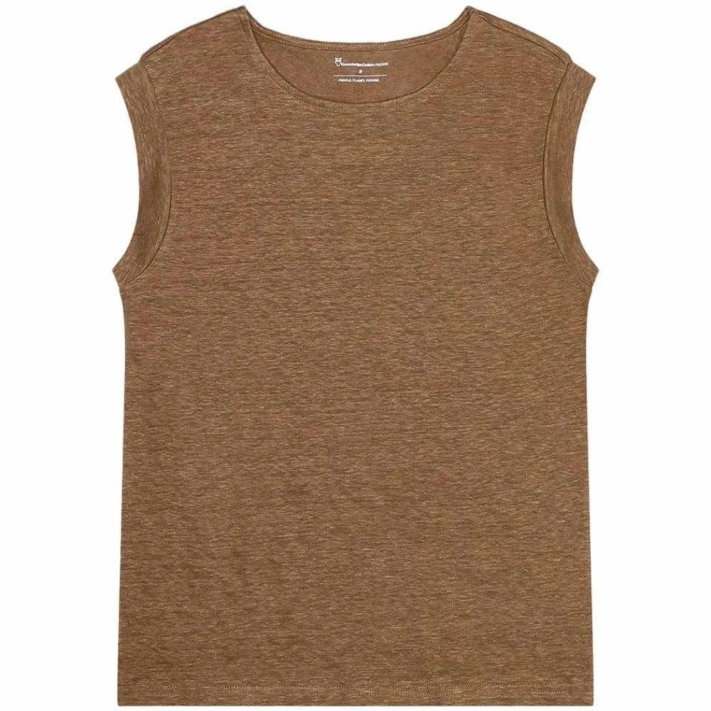 Knowledge Cotton Loose fold up linen t-shirt GOTS/Vegan Dam