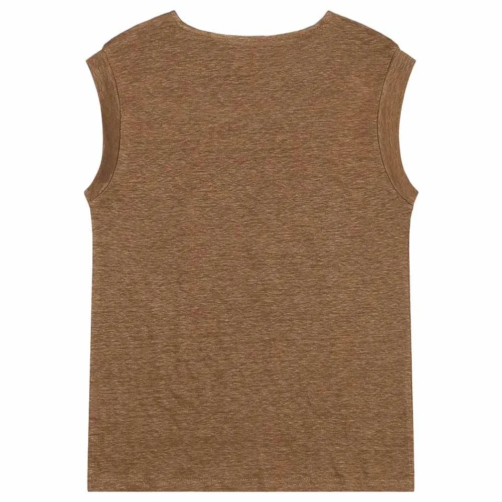 Knowledge Cotton Loose fold up linen t-shirt GOTS/Vegan Dam