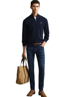 Sale GANT MICRO TEXTURED COTTON HALF ZIP HERR