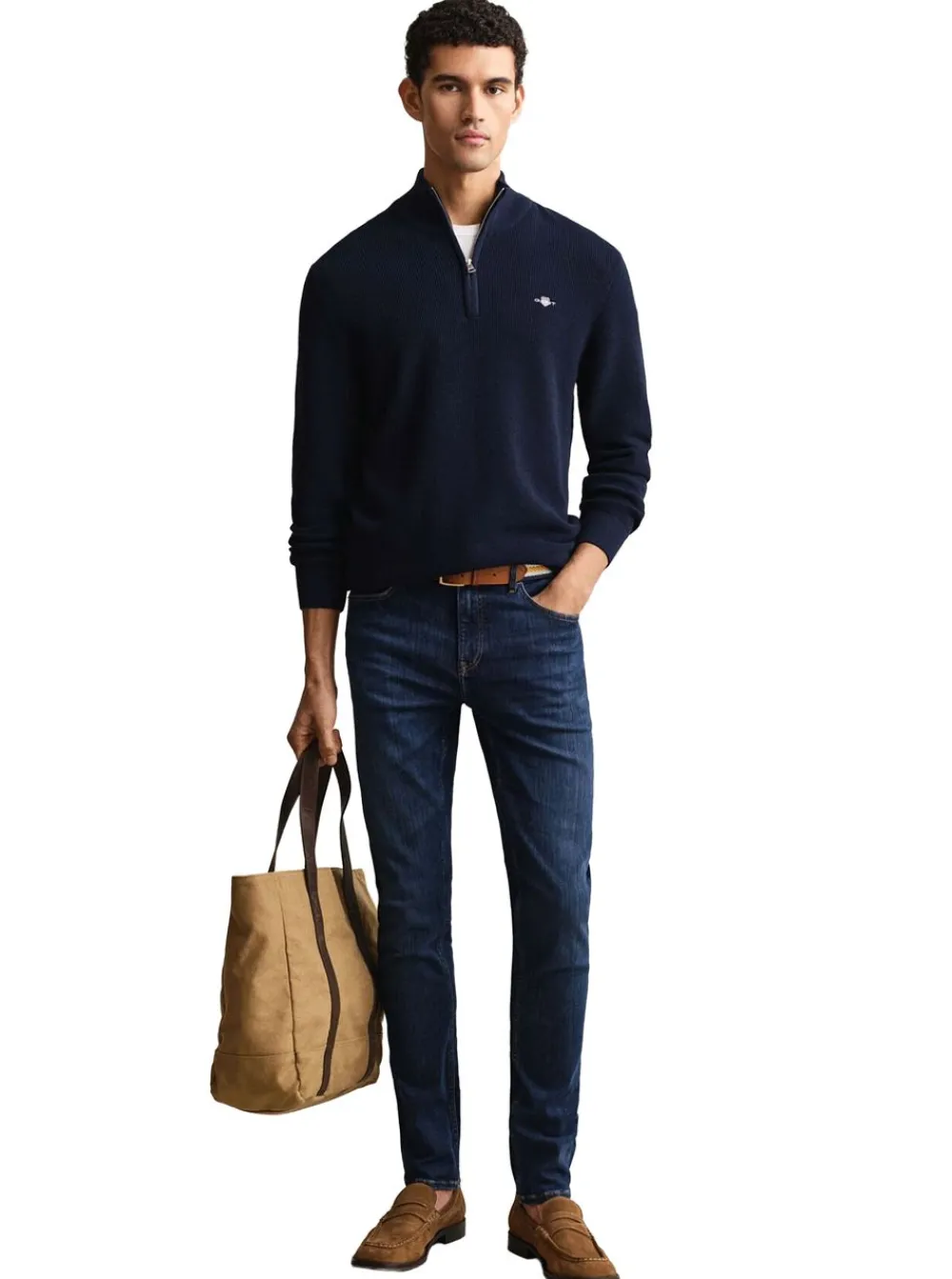 Sale GANT MICRO TEXTURED COTTON HALF ZIP HERR