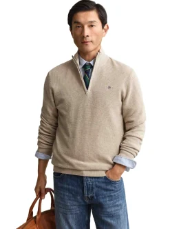 Tröjor|Allt Under Överdelar | GANT MICRO TEXTURED COTTON HAF ZIP HERR