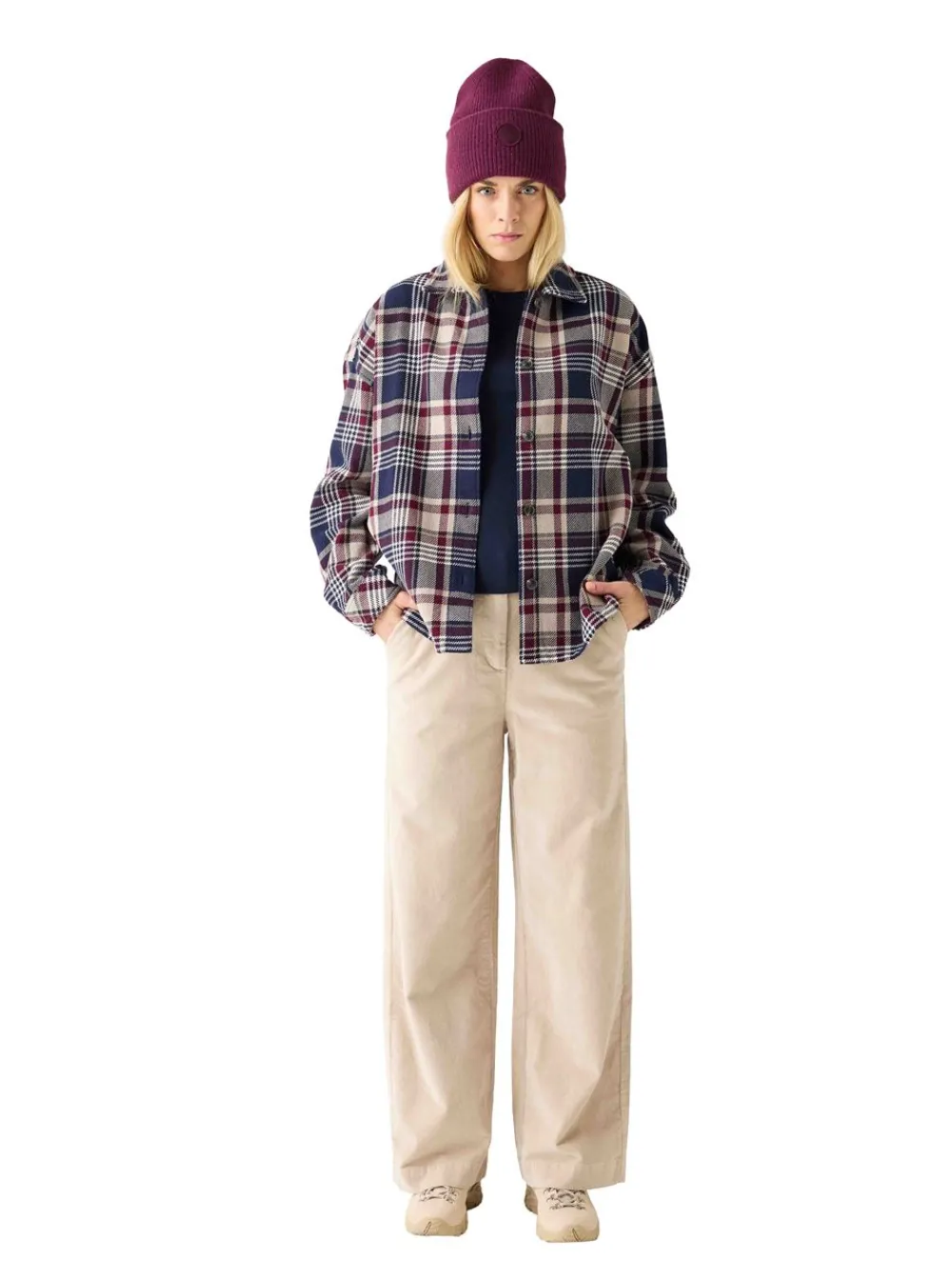 New Knowledge Cotton Organic Cotton Checked Flannel Overshirt GOTS dam