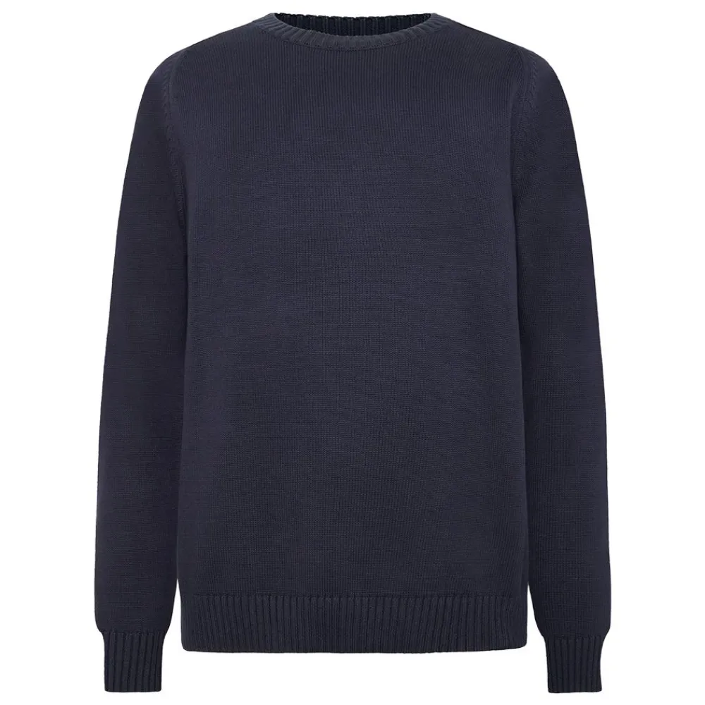 Online Knowledge Cotton Plain knitted crew neck - GOTS/Vegan herr