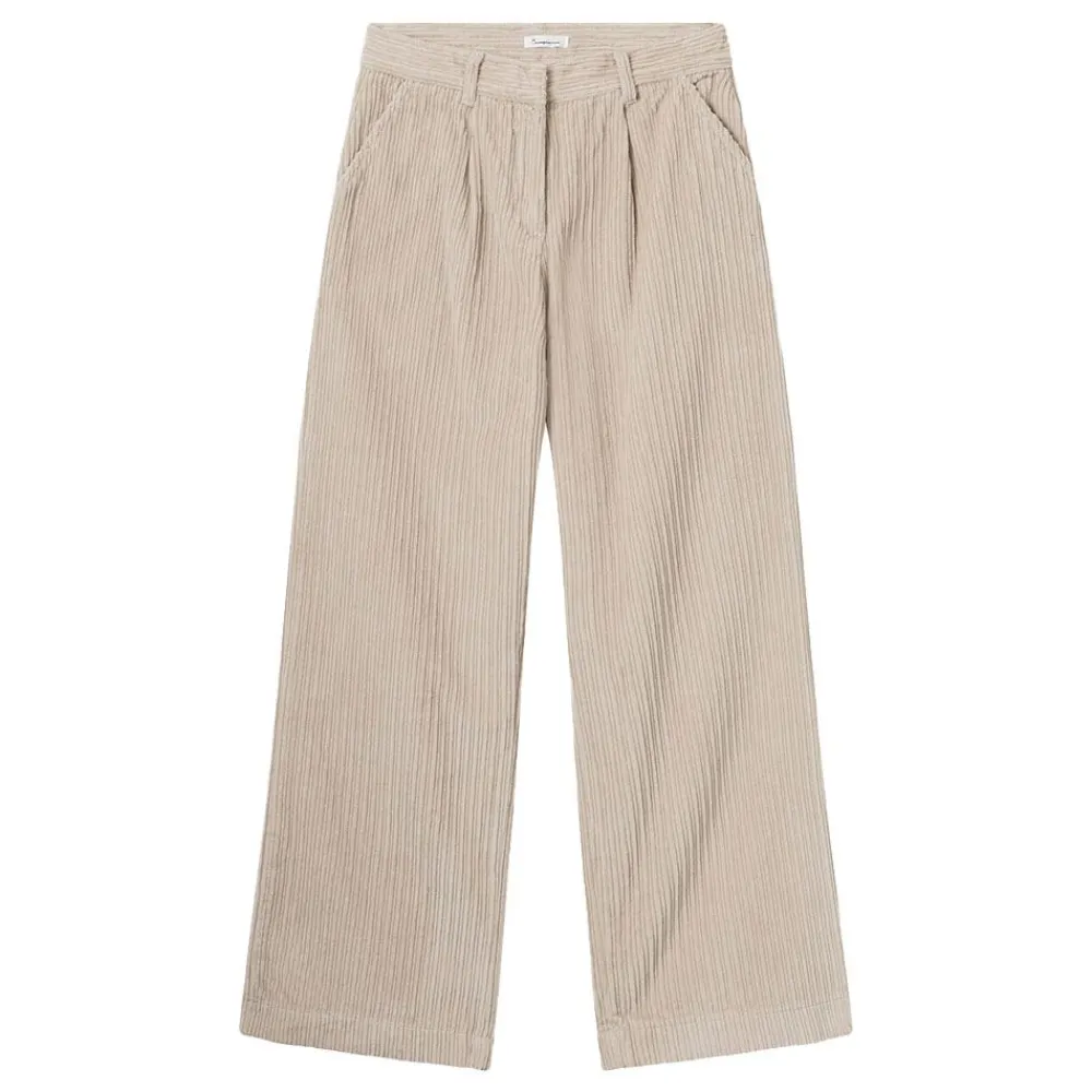 Outlet Knowledge Cotton Posey Wide High-Rise Irregular Corduroy Pants Dam