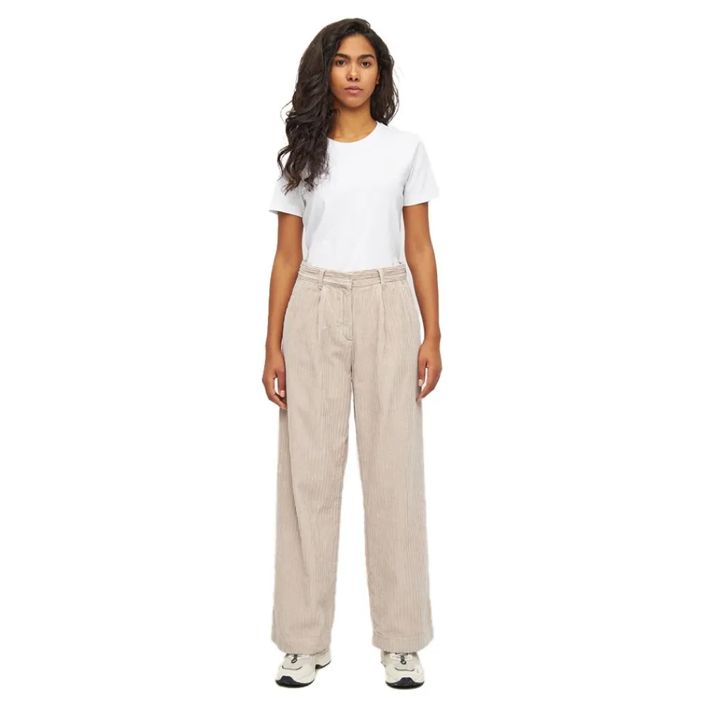 Outlet Knowledge Cotton Posey Wide High-Rise Irregular Corduroy Pants Dam