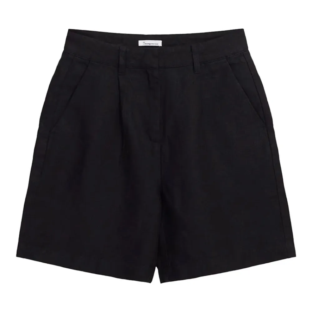 Allt Under Linnekläder|Linneshorts | Knowledge Cotton Poey Wide High-Rie inen hort Da