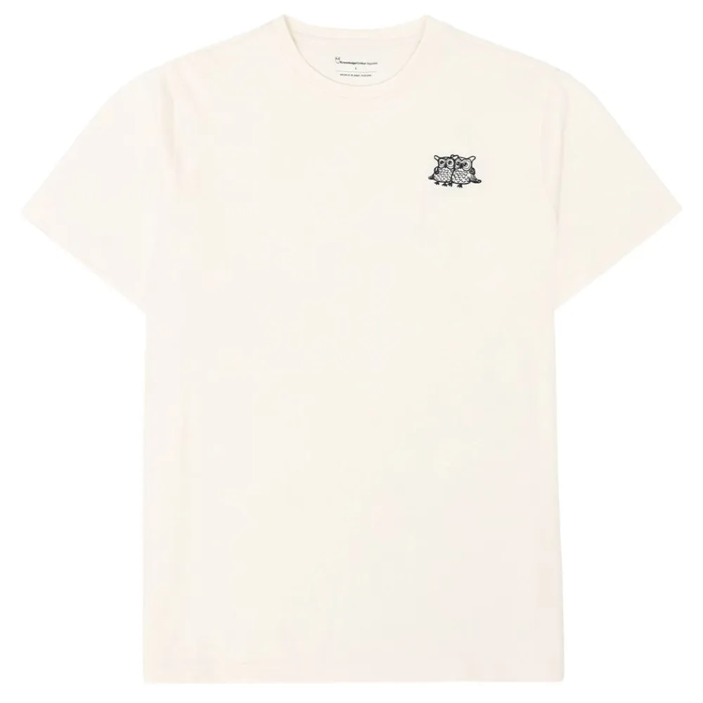 Allt Under Överdelar | Knowledge Cotton Regenerative Organic Cotton Chest Embroidery T-Shirt GOTS