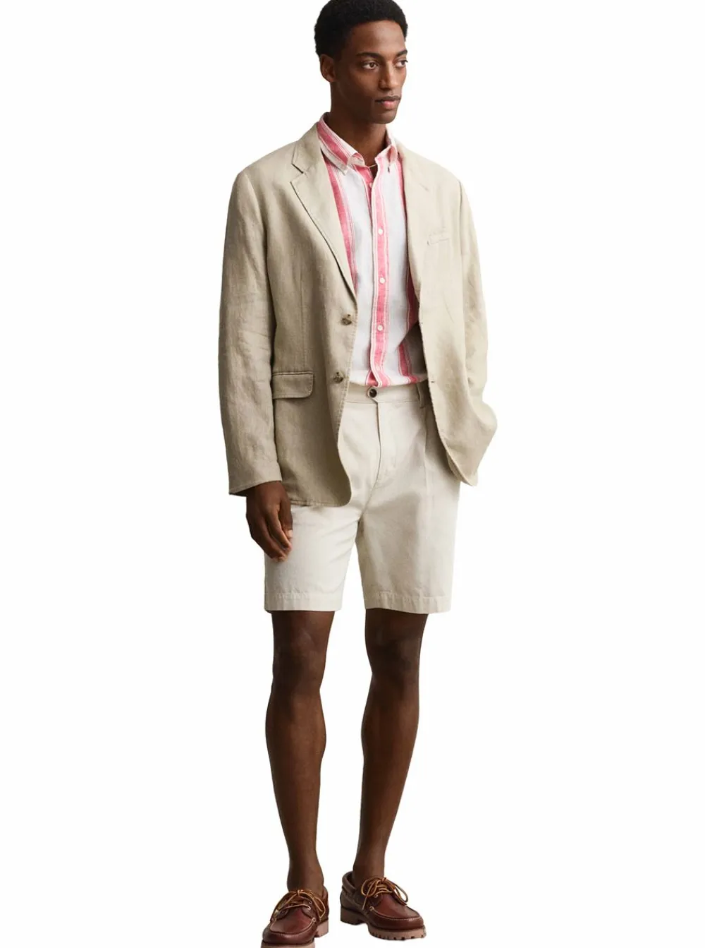 Outlet GANT REGULAR COTTON LINEN STRIPE SHIRT HERR