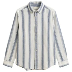 Outlet GANT REGULAR COTTON LINEN STRIPE SHIRT HERR