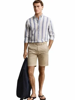 Outlet GANT REGULAR COTTON LINEN STRIPE SHIRT HERR